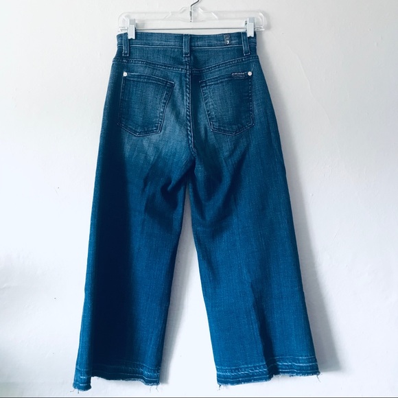 ✨HP✨7 FAM CULOTTES FLARE DENIM - Picture 5 of 7